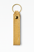 Yellow Ostrich keychain keyring with brass hardware