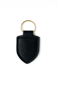 Black ostrich keychain keyring with brass hardware