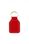 Red leather keychain keyring with brass hardware
